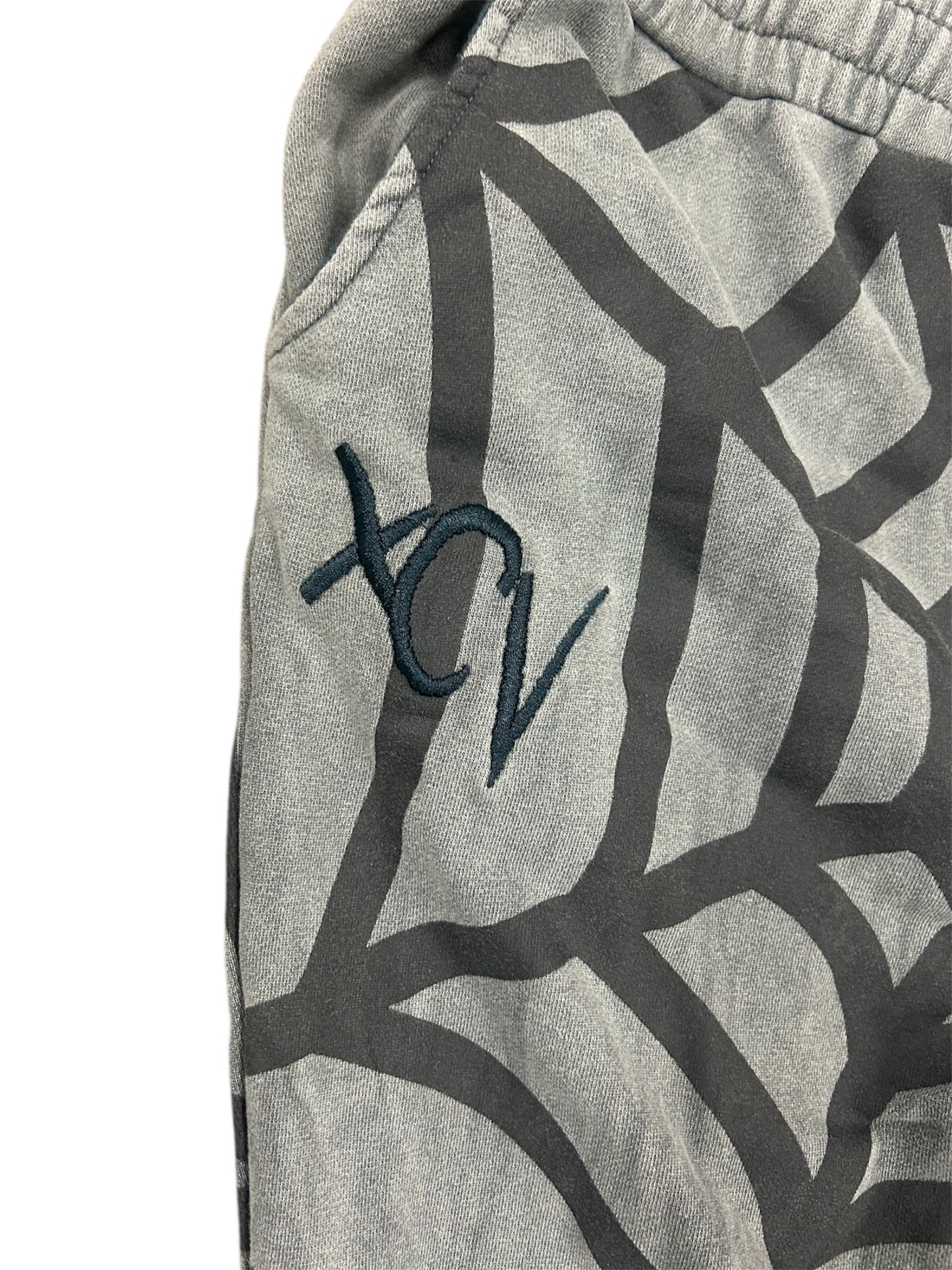 Gray Web Stacked sweatpants