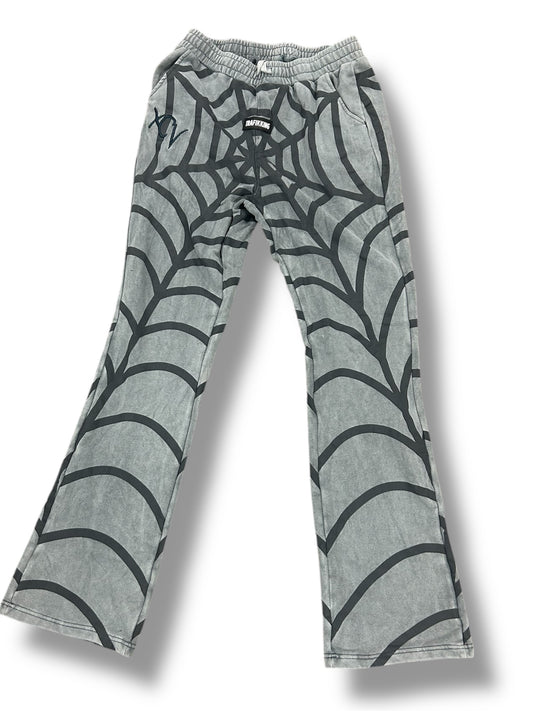 Gray Web Stacked sweatpants