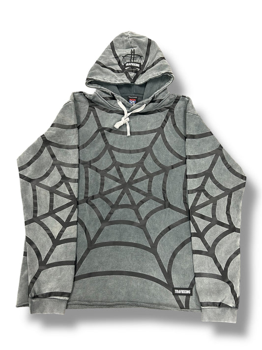 Washed Gray Web Hoodie